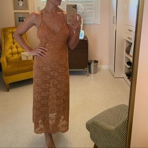 We are HAH lace brown slip dress. New w/out tags
